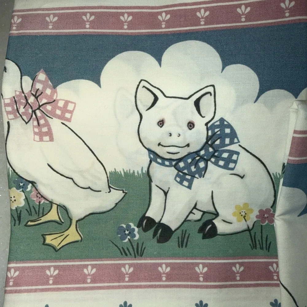 VTG Fieldcrest Howard Kaplans French Barn Pig Full Size 4 Piece Sheet Set